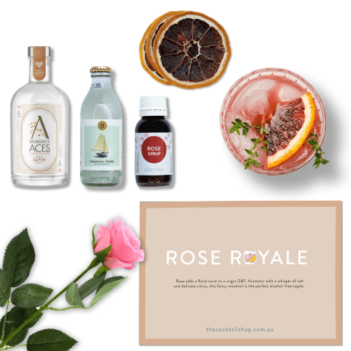 Rose Royale Cocktail Kit, Non-Alcoholic Cocktail Kits, Mocktail Kits, Cocktails Delivered | The Cocktail Shop, Australia